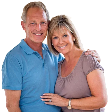 Smiling mature couple representing emotional well-being and healthy testosterone balance