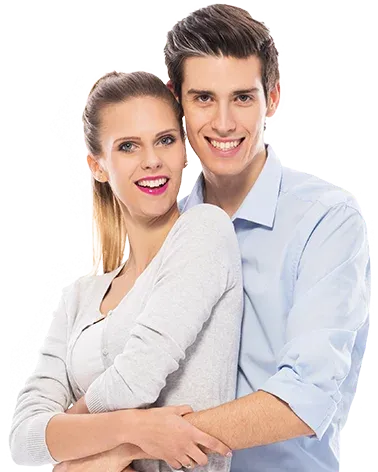 Smiling couple embracing, representing wellness, fitness, and a healthy active lifestyle