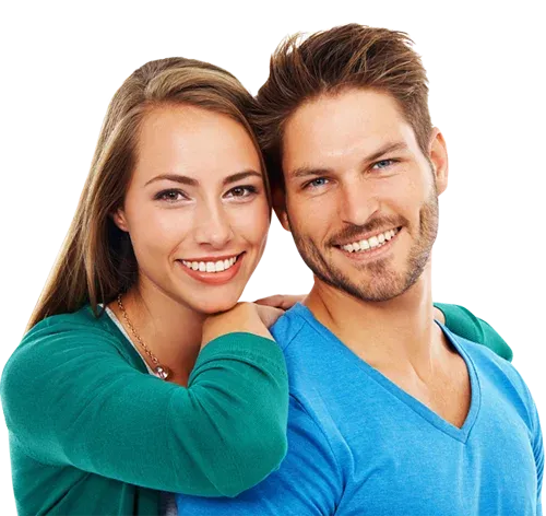 Smiling couple embracing, representing wellness and healthy aging during medically supervised sermorelin therapy